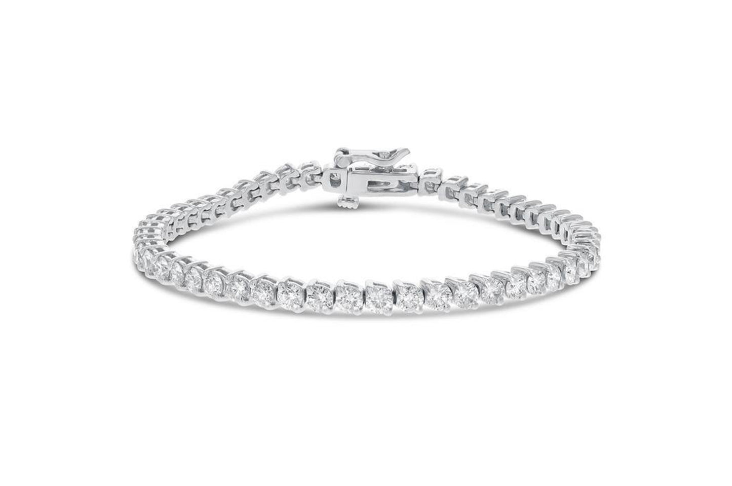 Diamond Tennis Bracelet 18K White Gold, 6.77 Carats