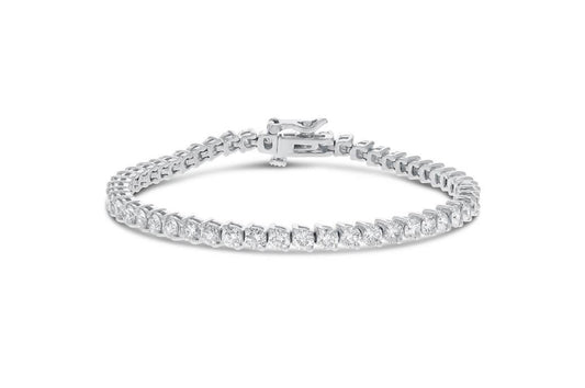 Diamond Tennis Bracelet 18K White Gold, 6.77 Carats