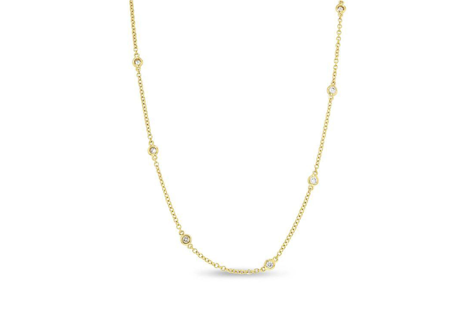 'Lucy' 18K Yellow Gold Diamond by the yard Necklace, 0.52 Carats
