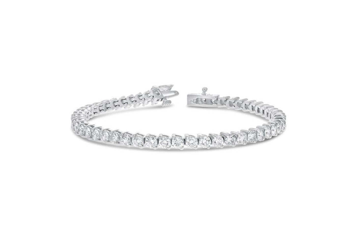 Diamond Tennis Bracelet 18K White Gold, 6.77 Carats