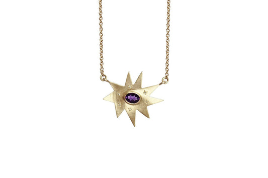 Gold Stella Necklace: Amethyst- Emily Kuvin