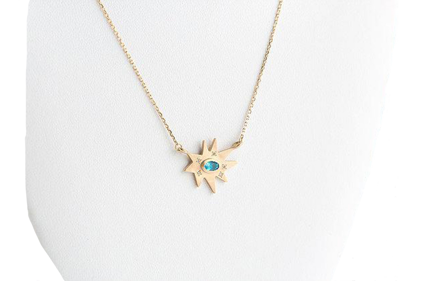 Gold Stellina Necklace: Blue Topaz- Emily Kuvin