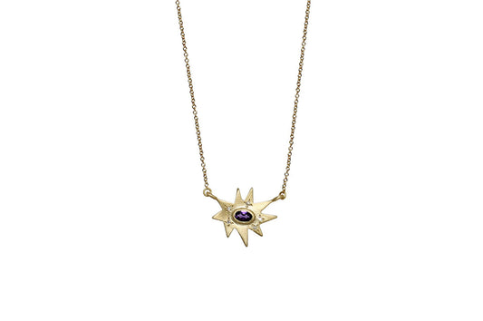 Gold Stellina Necklace: Amethyst- Emily Kuvin