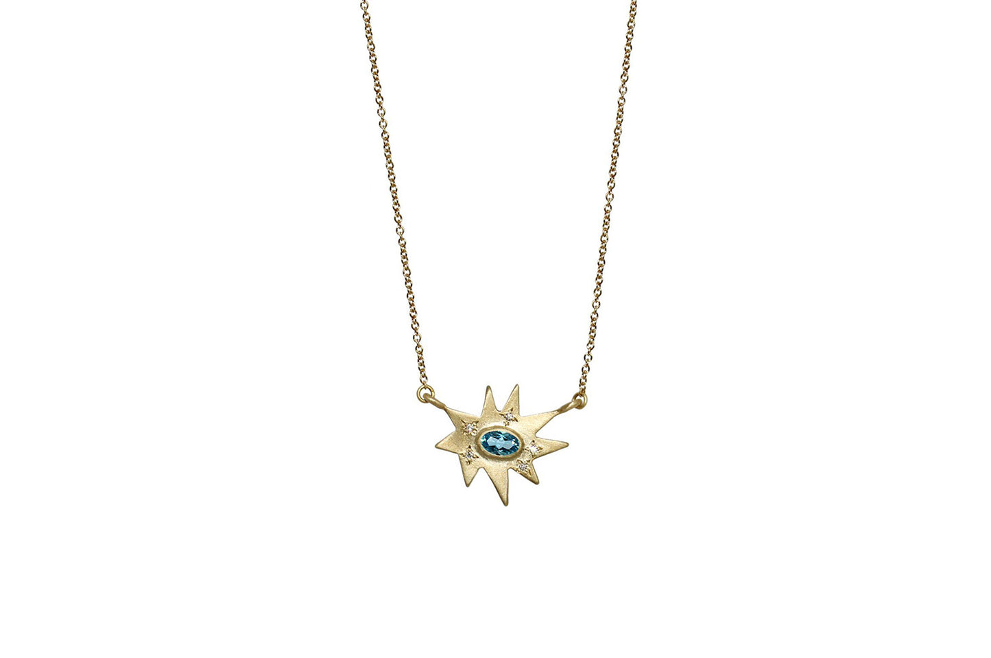 Gold Stellina Necklace: Blue Topaz- Emily Kuvin