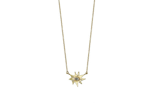 Gold Stellina Necklace: Diamond- Emily Kuvin