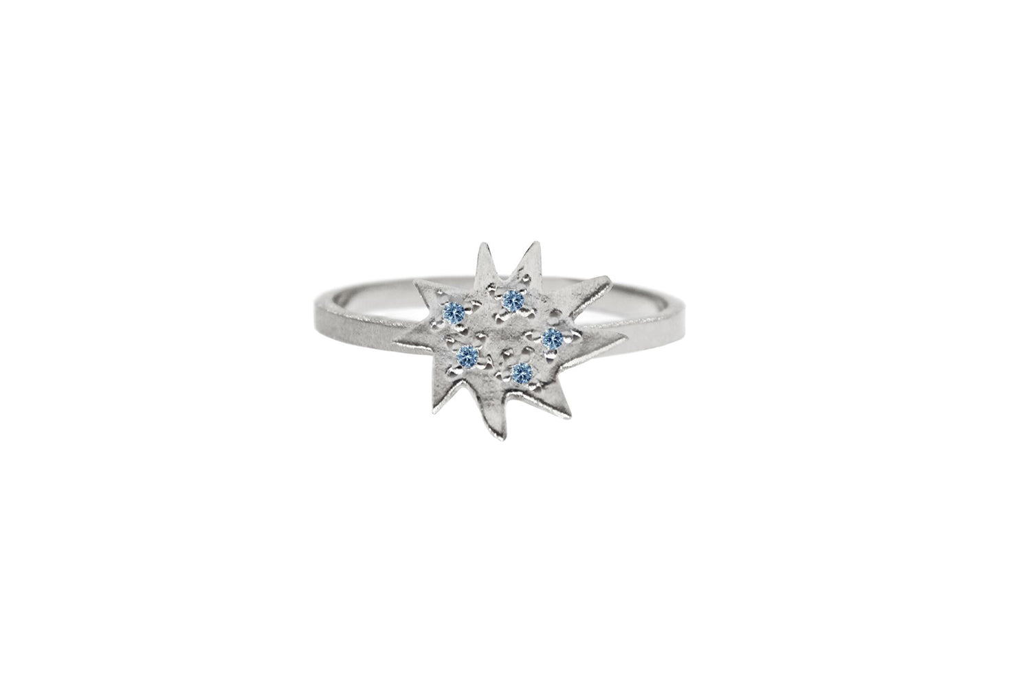 Mini Stella Silver Ring with Blue Topaz/ Pink Sapphire- Emily Kuvin