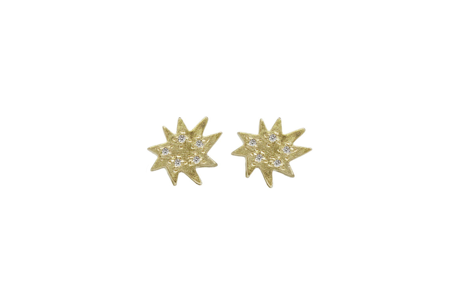 Mini Stella Gold Stud Earrings with Diamonds- Emily Kuvin