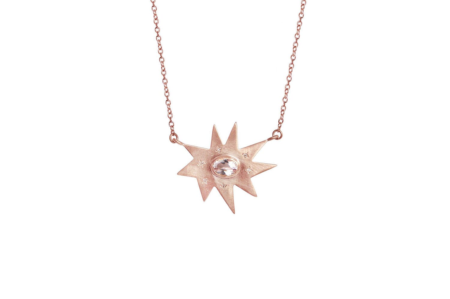 Rose Gold Stella Necklace Morganite Emily Kuvin Amina Sorel