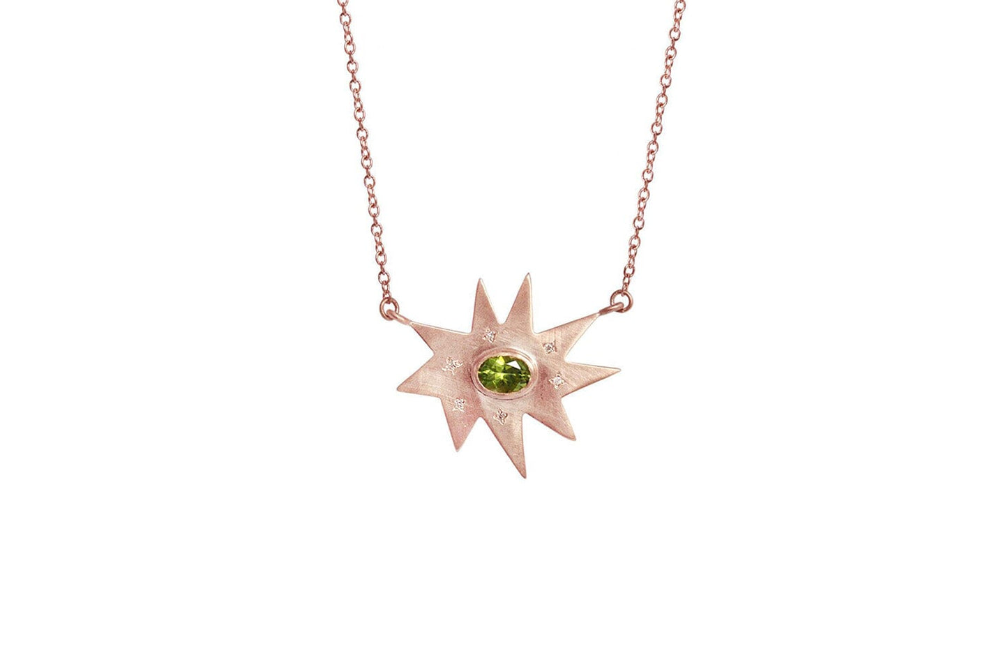 Rose Gold Stella Necklace: Peridot- Emily Kuvin