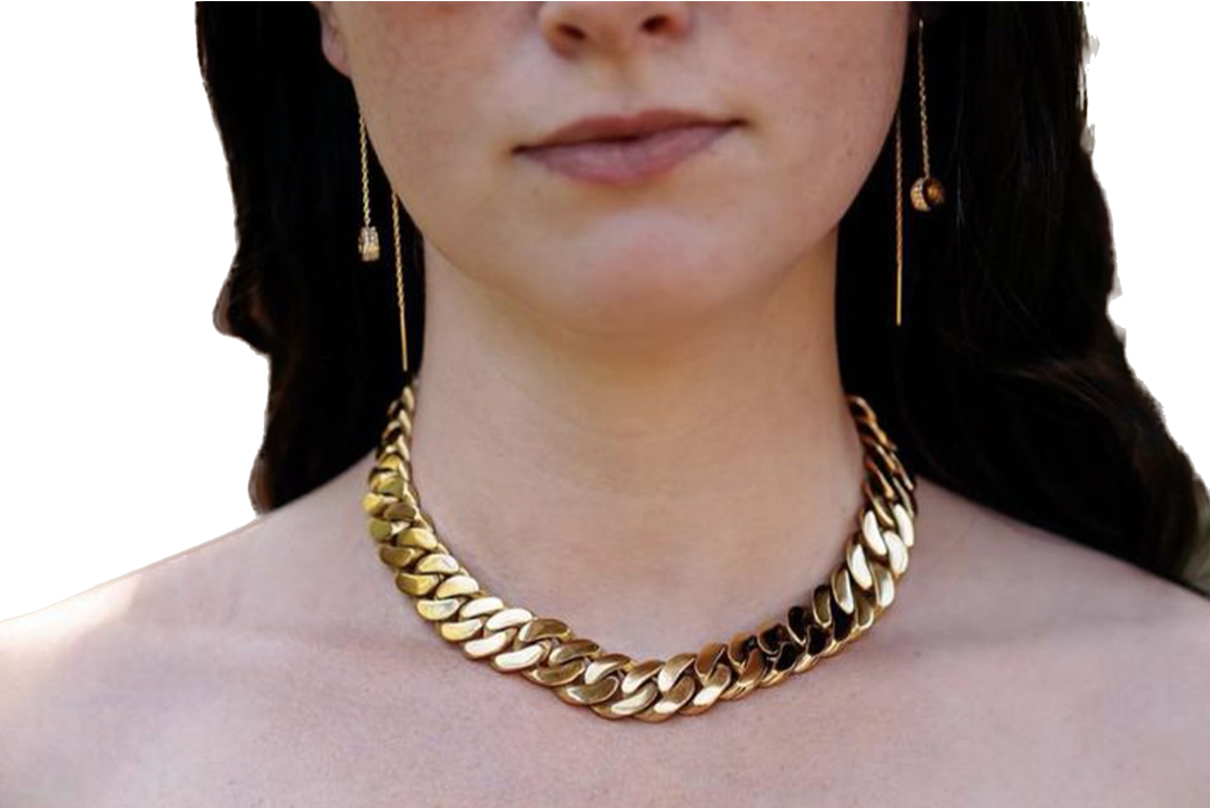 Cuban link hot sale choker gold chain