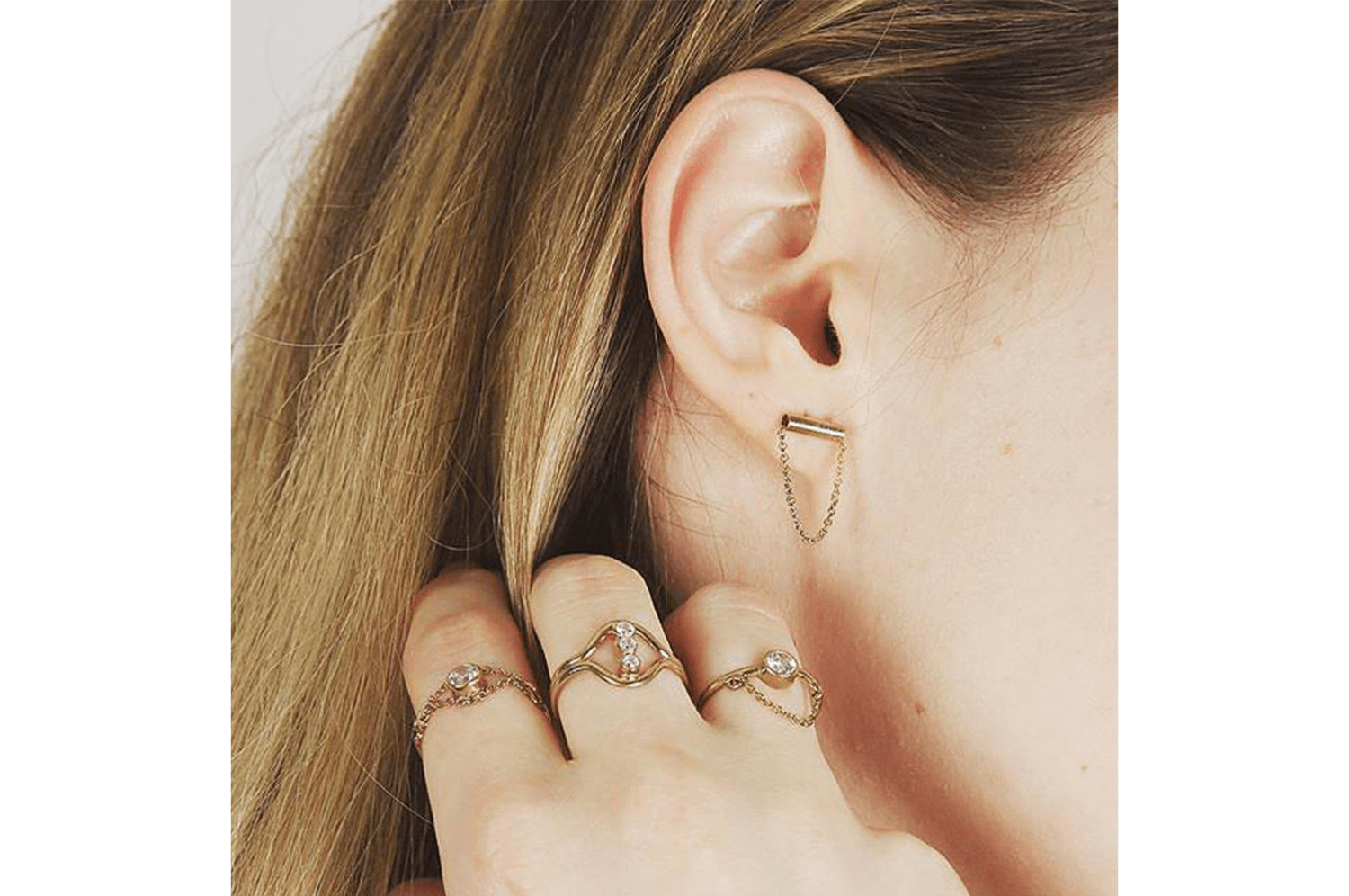 14kt gold Chain Earrings- Adriatic