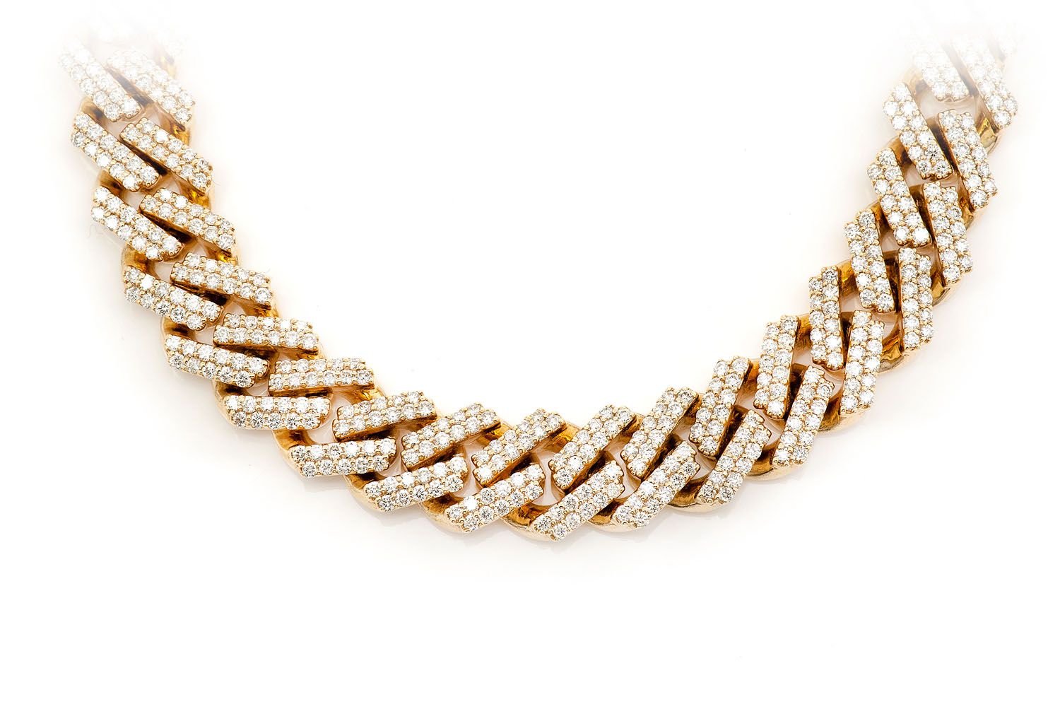 12mm Diamond  Miami Cuban Necklace 14k   21.24ctw