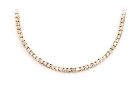 4pt Tennis Necklace 14k   8.75ctw