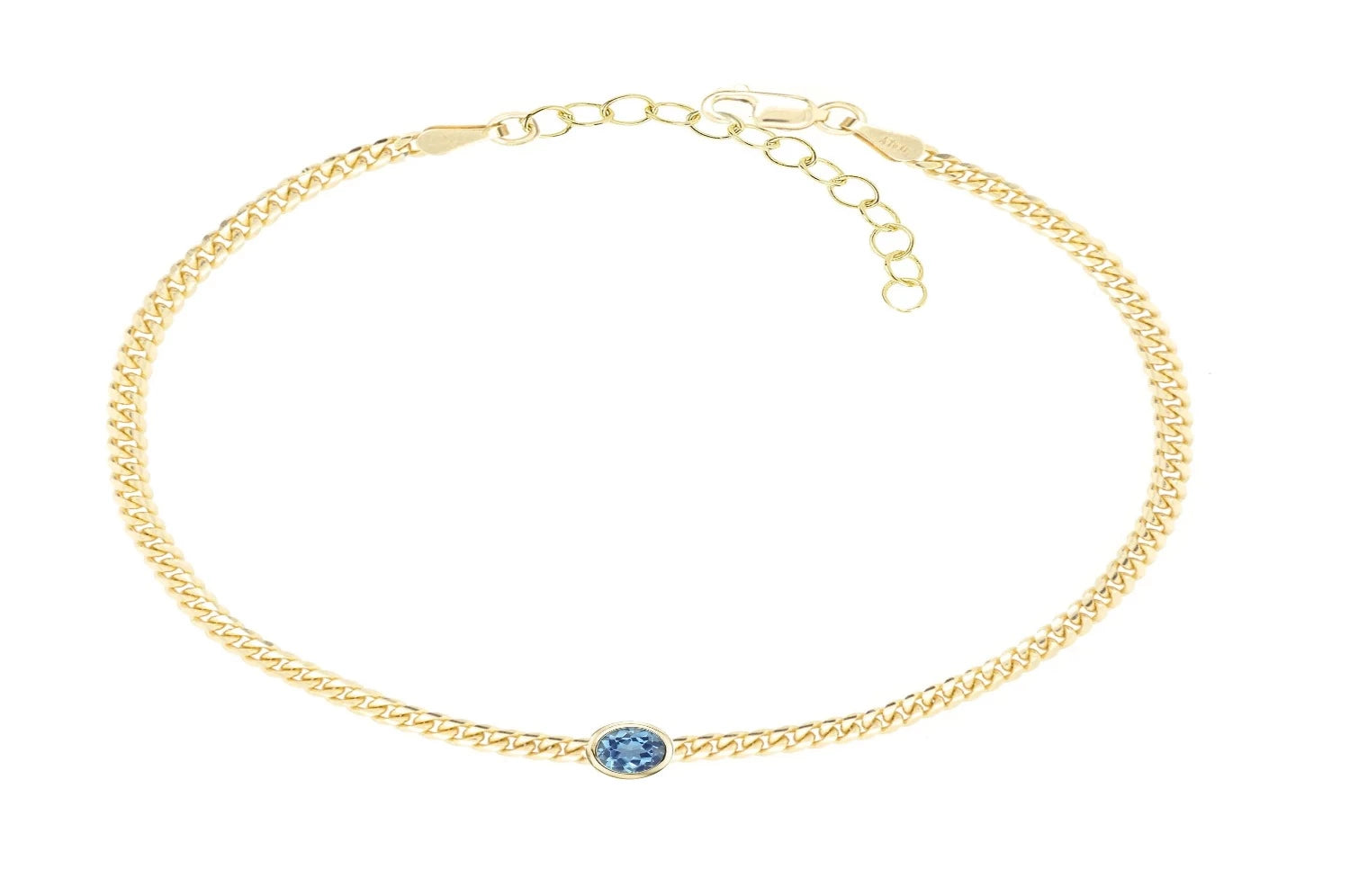 Curb Chain Gemstone Anklet