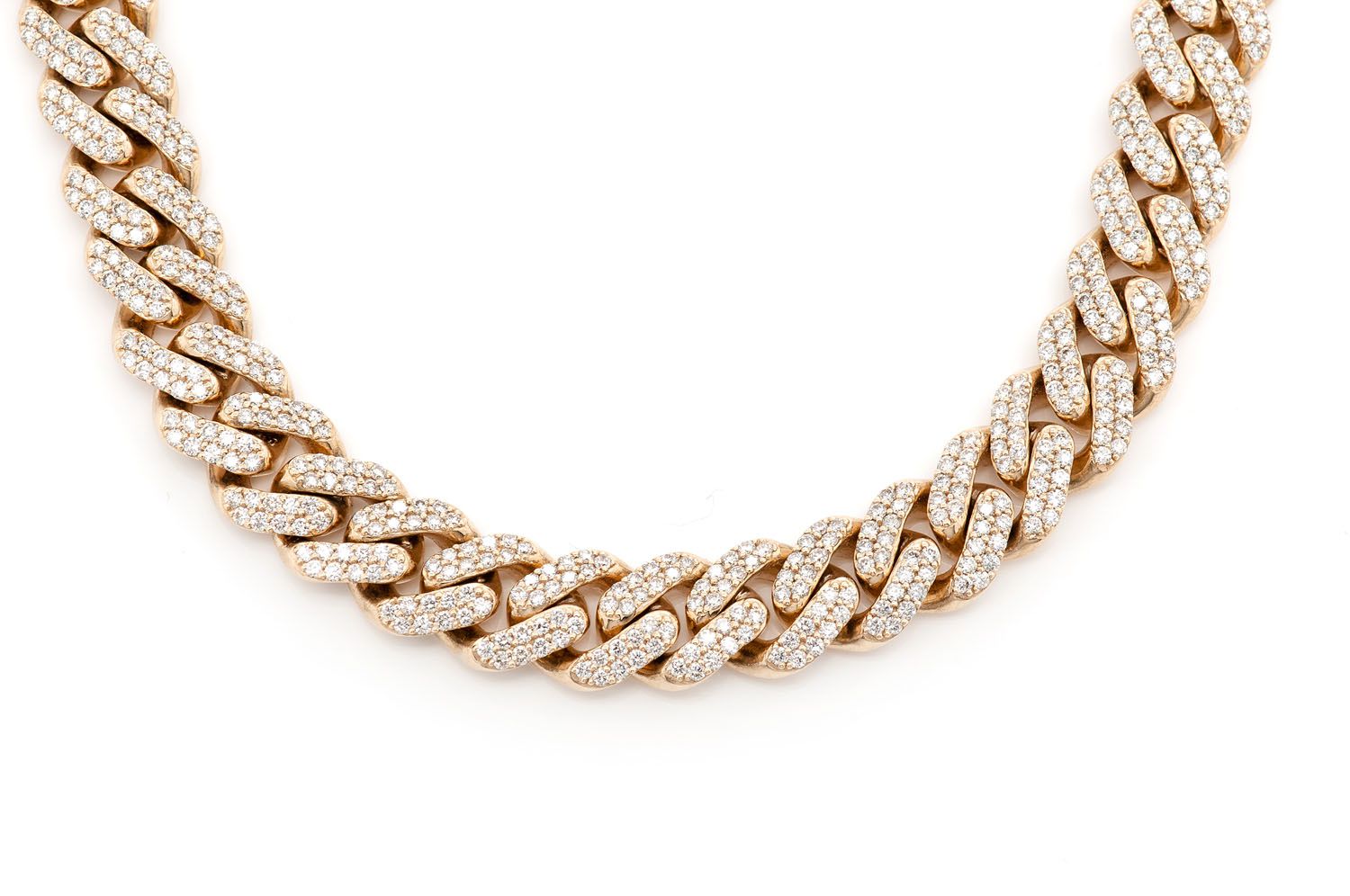 10mm Diamond Miami Cuban Necklace 14k   13.92ctw