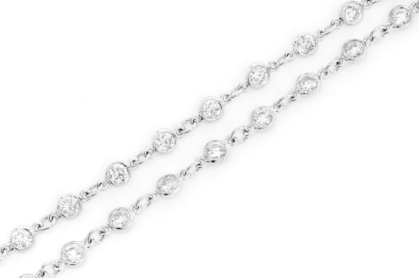 Eternity Round Bezel Set Necklace 14k   3.75ctw