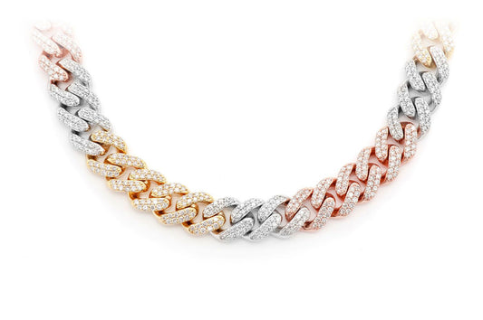 8mm Diamond Miami Cuban Necklace 14k   11.91ctw