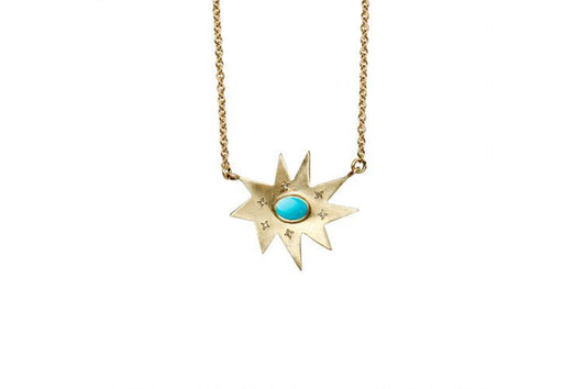 Gold Stella Turquoise Necklace: Emily Kuvin