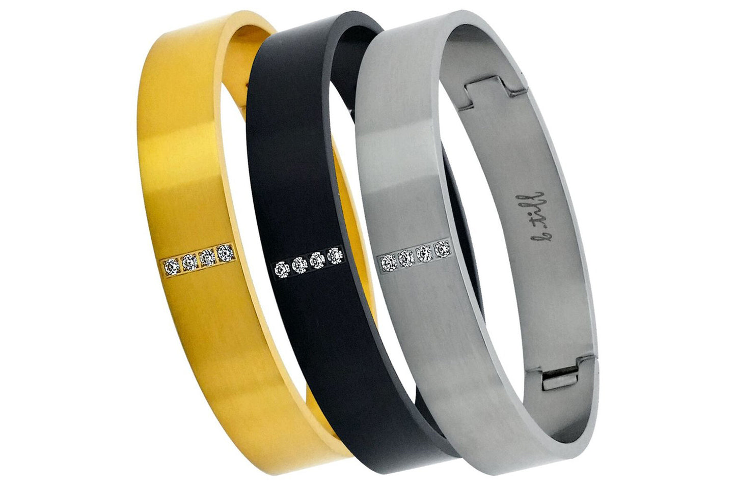 Men's Pavé Row Bangle Bracelet