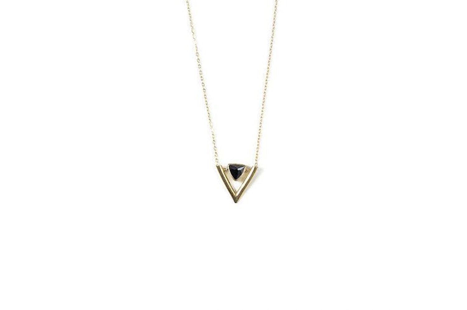 14kt gold and White Sapphire  Aria necklace - Adriatic